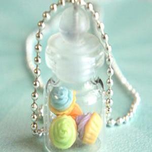 Assorted Cupcakes In A Jar Necklace