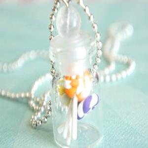 Swirl Lollipops In A Jar Necklace