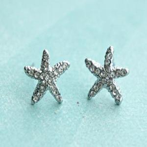 Crystal Starfish Earrings