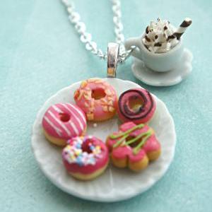 Donuts And Coffee Necklace
