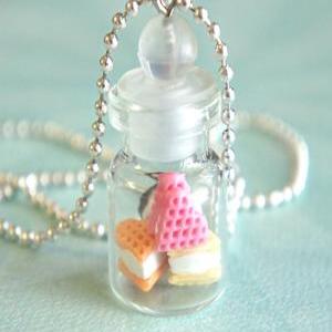 Heart Waffles In A Jar Necklace