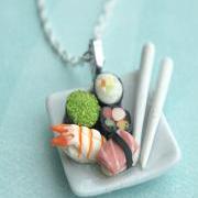 sushi plate necklace