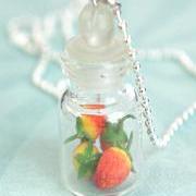 strawberries in a jar necklace
