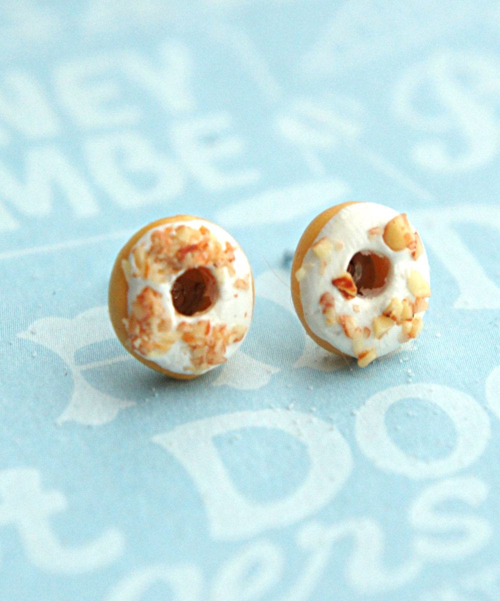 White Chocolate Donut Earrings