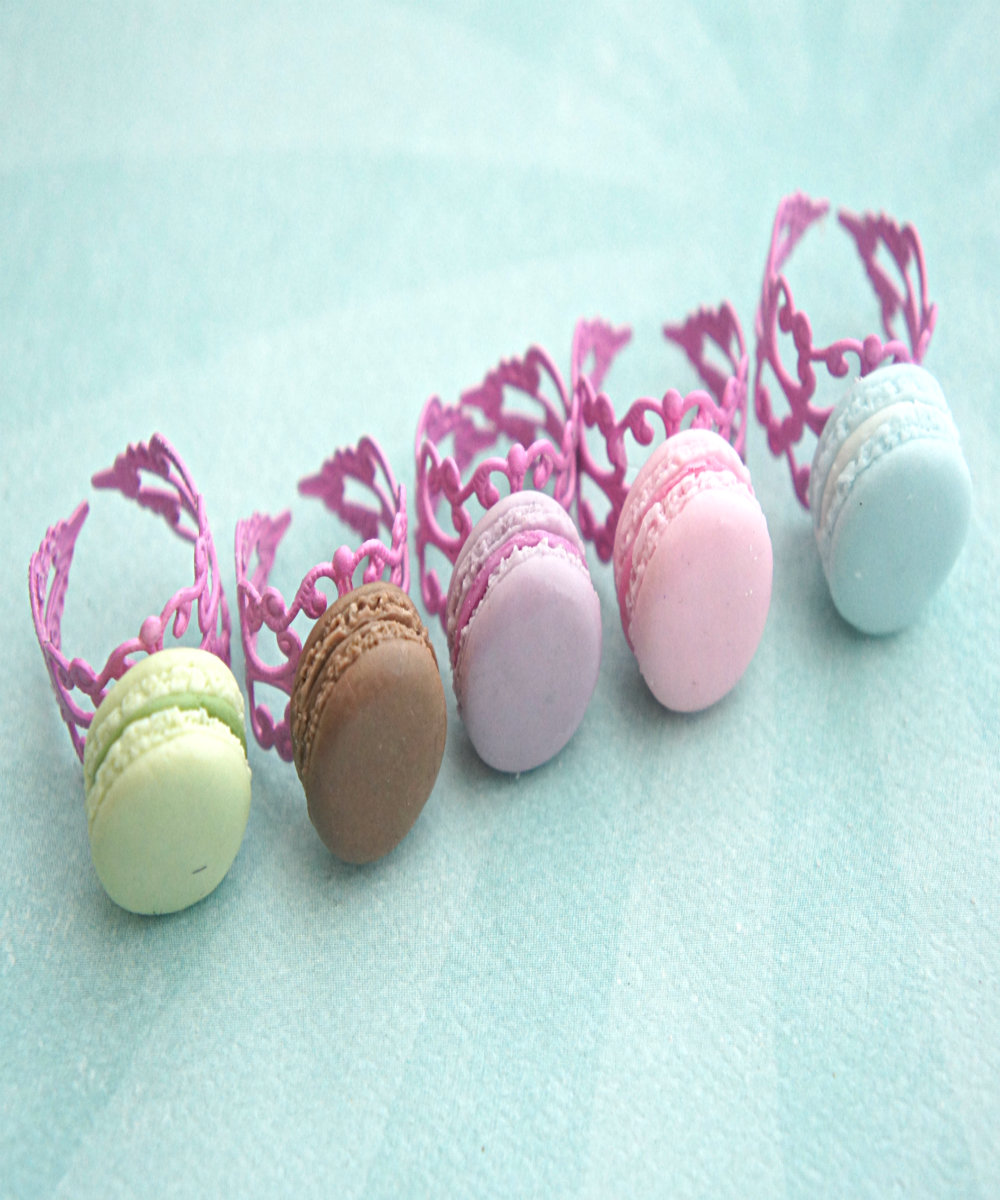 French Macarons Ring - Food Jewelry