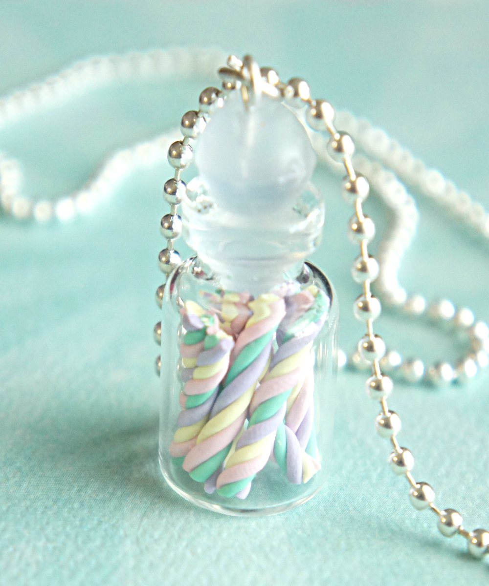 Twisted Marshmallows In A Jar Necklace