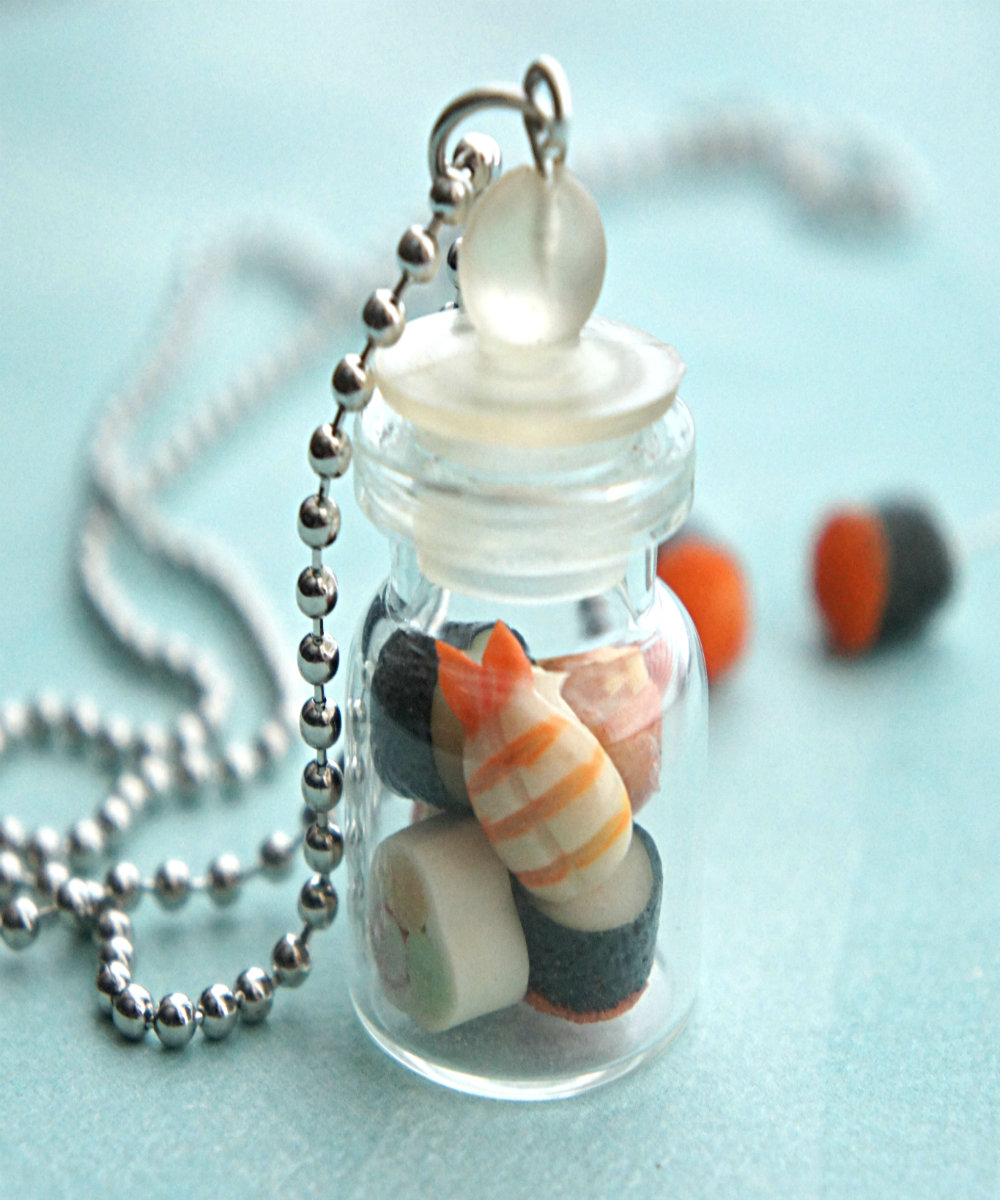 Assorted Sushi In A Jar Necklace